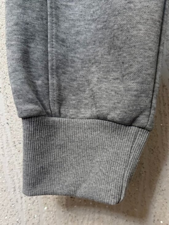 Gray Jogger Sweatpants Women Size L Athletic Lounge Minimal Logo - Picture 6 of 8